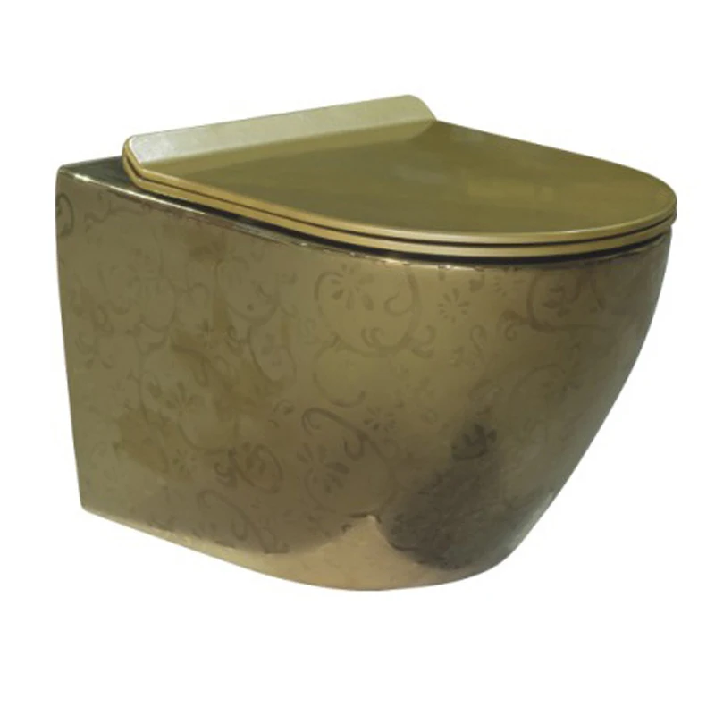 Luxury colored Bathroom Equipment Decorative Wholesale WC Sanitary Ware Toilet Bathroom Ceramic rimless Wall Hung Toilet