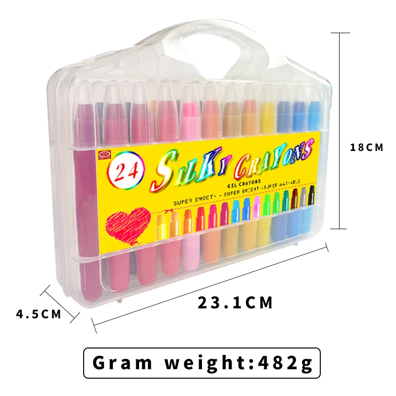 24 unique colors non-toxic children use oil pastel crayon