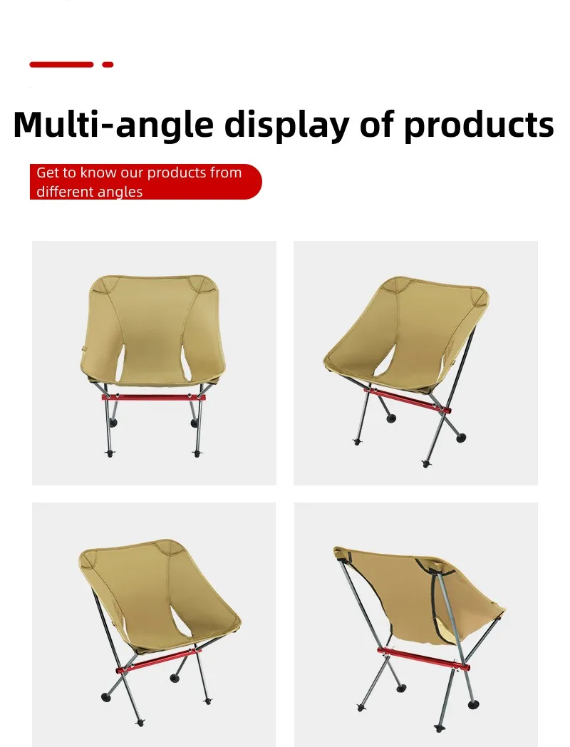 Custom outdoor ultra light portable folding aluminium fishing chair for beach hiking picnic