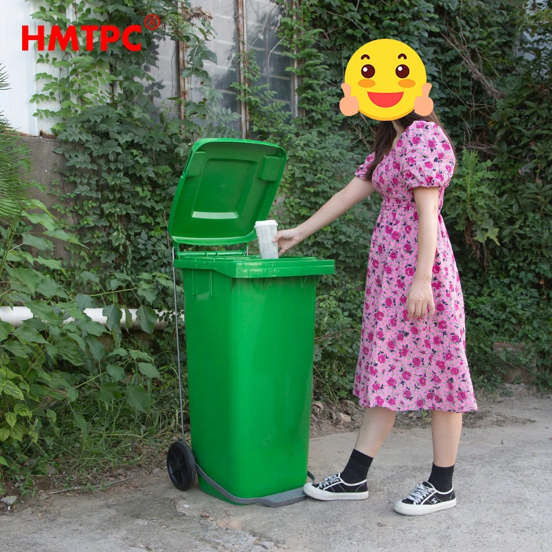 120L HDPE With Big Pedal High Quality Outdoor Plastic Garbage Container Bin Waste Bin
