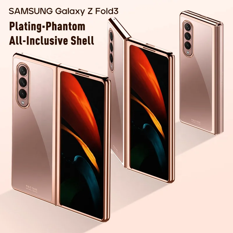 OMEVE для Samsung Galaxy Z Fold 3 5G чехол Ультратонкий гальванический Жесткий ПК кристально прозрачный задний Чехол