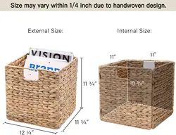 Home Decor Basketry Rattan Seagrass Hanging Wicker Laundry Rolling File Cabinet Water Hyacinth Storage Basket