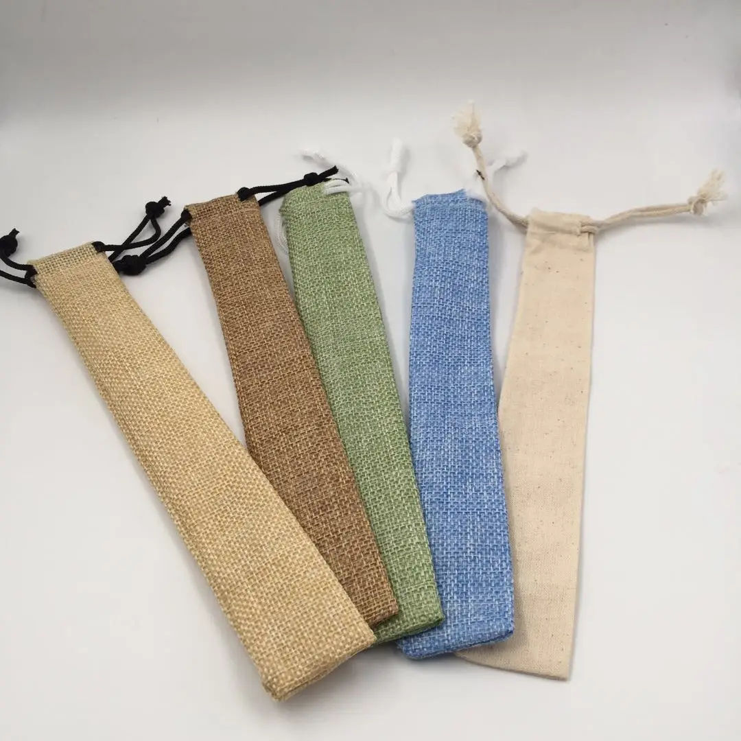 JOYE reusable eco bamboo drinking straw set with individual bag package with logo