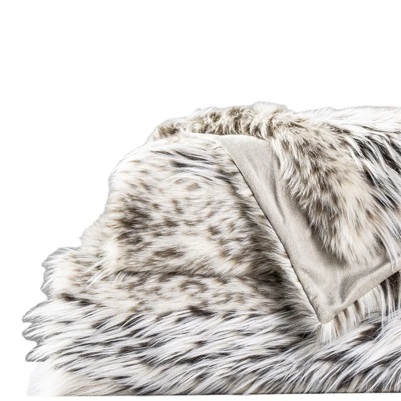 Multifunctional Color Customized  luxury printed jacquard micro mink faux fur blanket