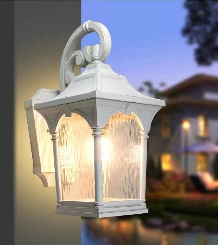Outdoor American waterproof white wall lamp courtyard villa European garden balcony gate outdoor wall lamps