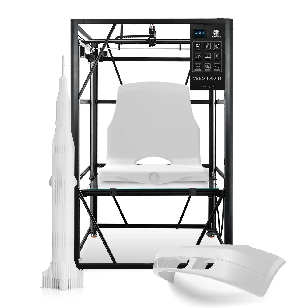 VEHO 1000-16 New Arrival 3d Printer high temperature Silicone heating bed with ball screws Industrial FDM 3d printer free ship