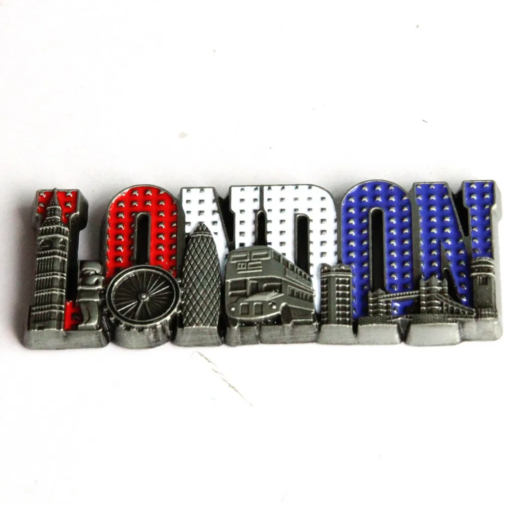Wholesale custom metal zinc alloy London UK souvenir telephone box fridge magnet