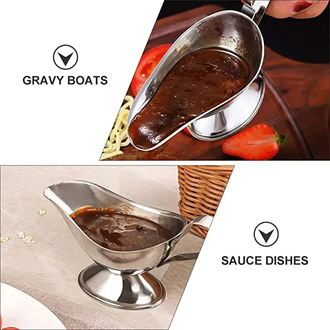 Generic Stainless Steel Gravy Boat Sauce Juice Bucket Dish Gravy Sauce Roasting Sauce Dish Seasoning Dishes Dipping Bowl