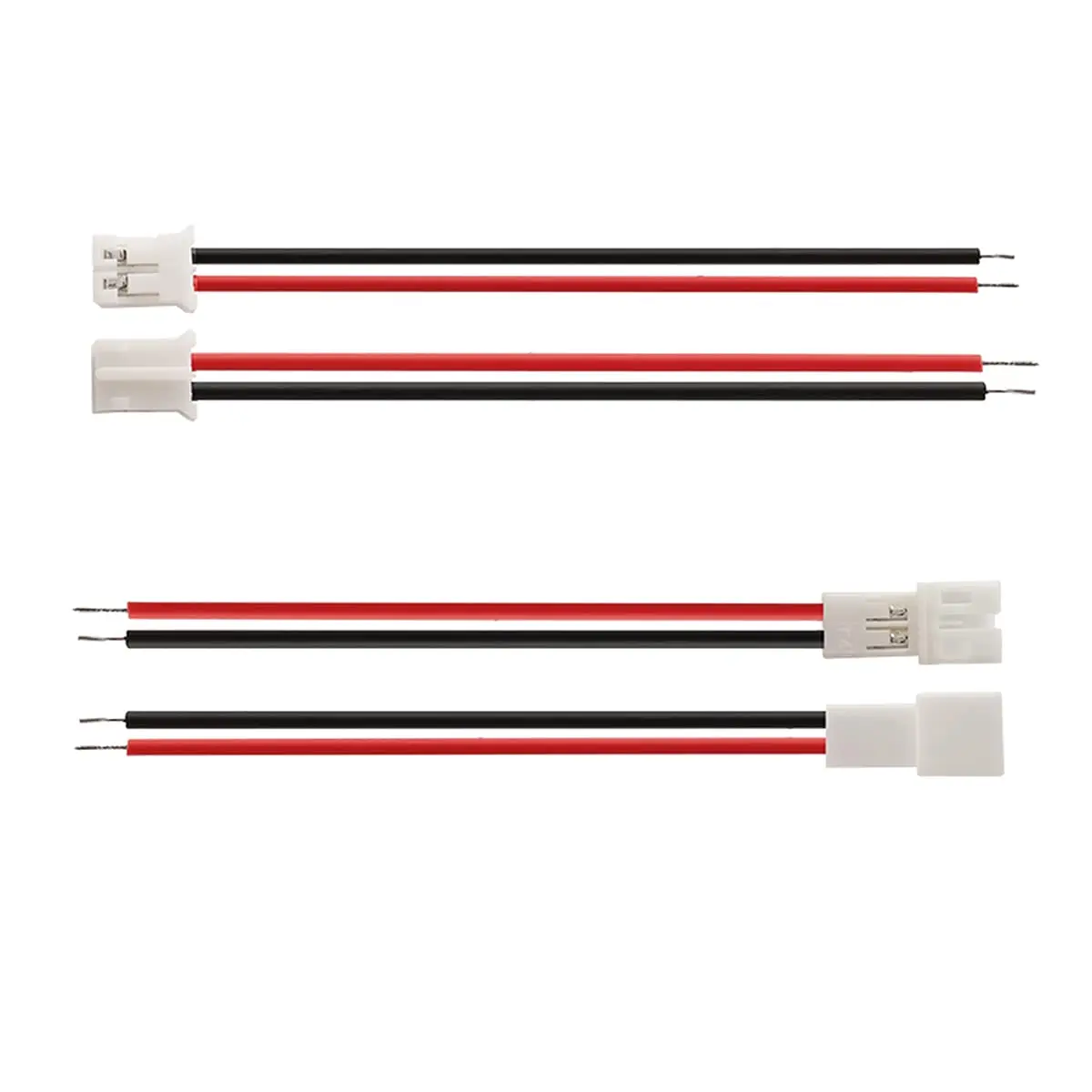 PH2.0mm 2 Pin Mini Micro Male and Female Connection Cable Plug with Red Black Terminal Connector Wire Cable 100mm
