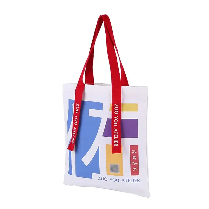 2023 Hot Sale Promotional Personalized custom printing soft comfortable handbag canvas cotton rope tote bag