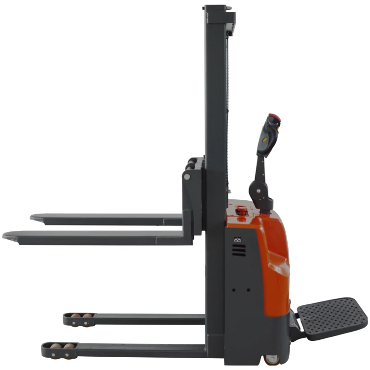 1Ton Hydraulic Drive Electric Hydraulic Stacker Forklift Pallet Truck High Lift Stacker for Building Material Shops