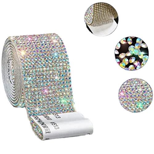 Self-Adhesive Rhinestone Ribbons Roll Crystal Diamond Bling Glittering Rhinestones Sticker for Shoes Wrap