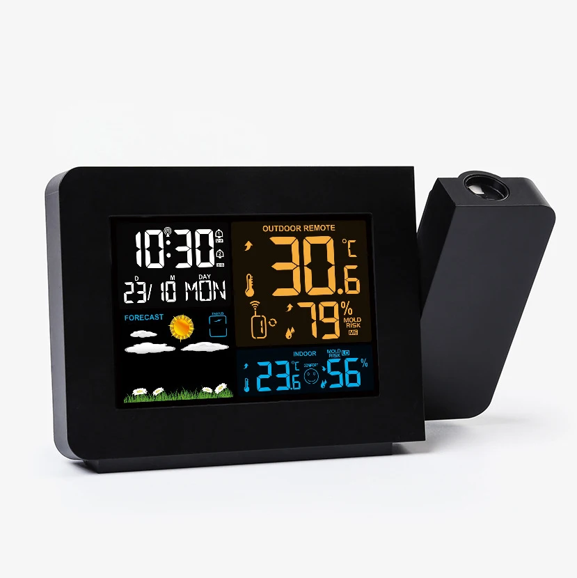 KH-CL115 RCC Radio Controlled Analog Digital Time Projection Alarm Clock