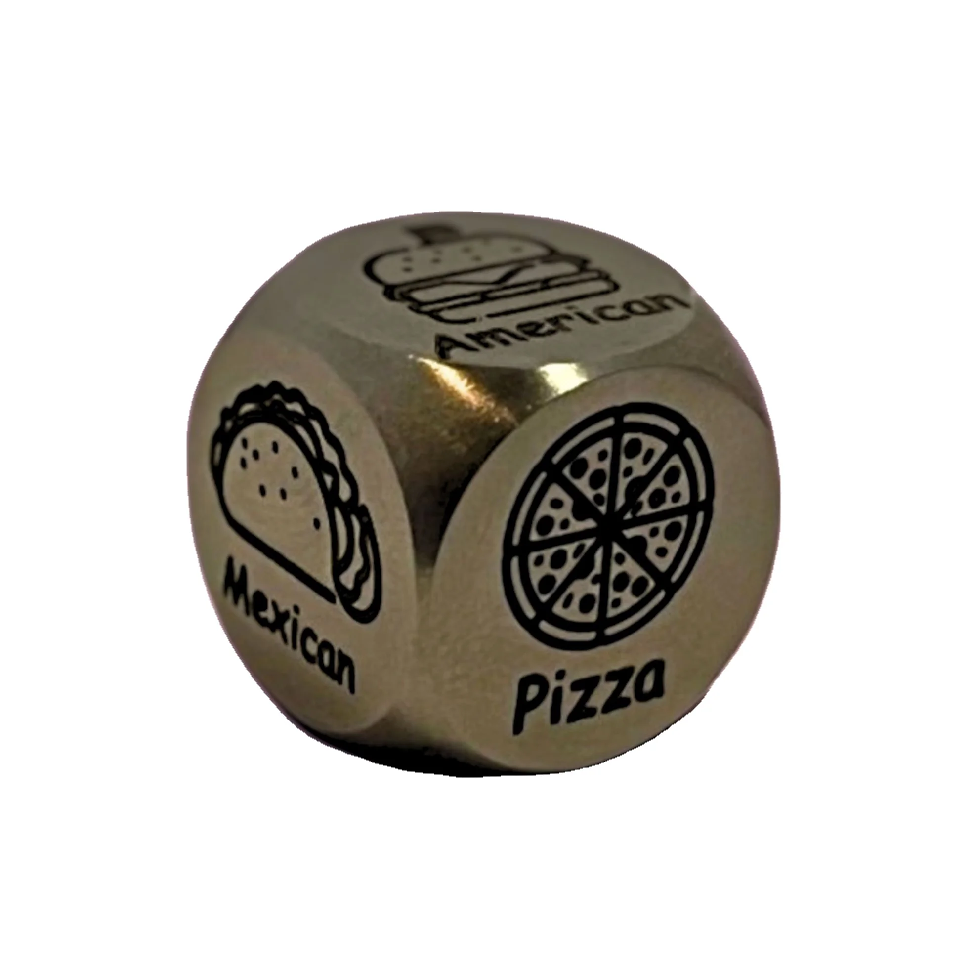 Food Lovers Decision Dice Metal Craft Roll-The-Dice Game for Date Nights