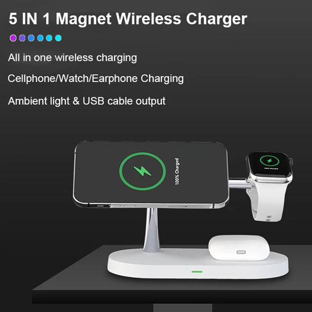 Hot Design Novelties Of Qi 15w Wireless Zinc Alloy Body 4in 1 Magnetic Mount Phone