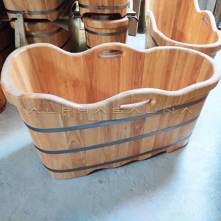 Freestanding Cheap Wooden Bathtub Tub Hinoki Wooden Bathtubs Portable Hot Tub Hotsale