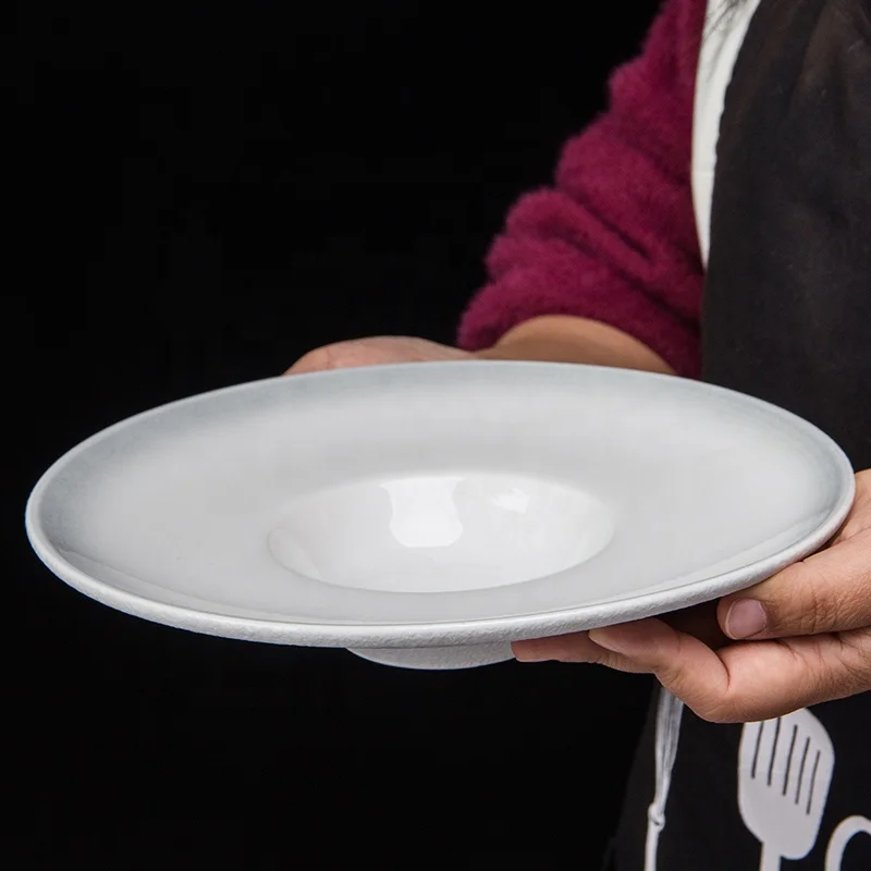
New Design 9.5inch Porcelain Rim Bowl Soup Bowls Ceramic Soup Plate for Pasta Salad Vegetable Dessert Home Restaurant 
