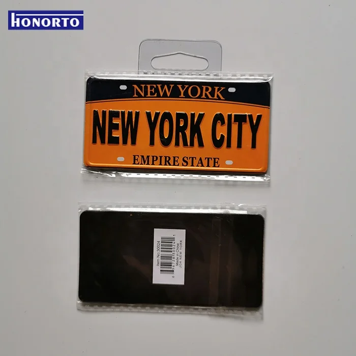 2021 Home Decor Custom Souvenir Metal Embossed License Plate USA Fridge Magnet
