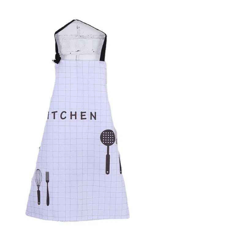 Adjustable Fashion High-Grade Lady Men Cotton Linen Restaurant Kitchen Aprons For Woman Household Cooking Baking Aprons Gadgets
