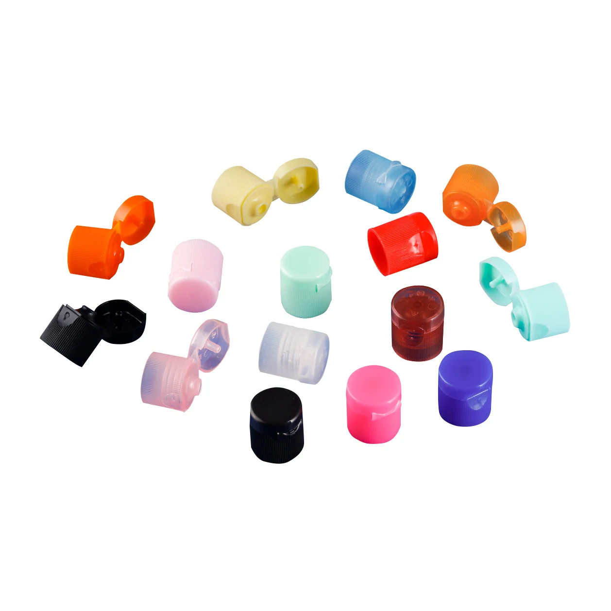 16 Caliber Plastic Multicolor Flip Top Cap for various shapes bottles High quality PP cap Wholesale customized
