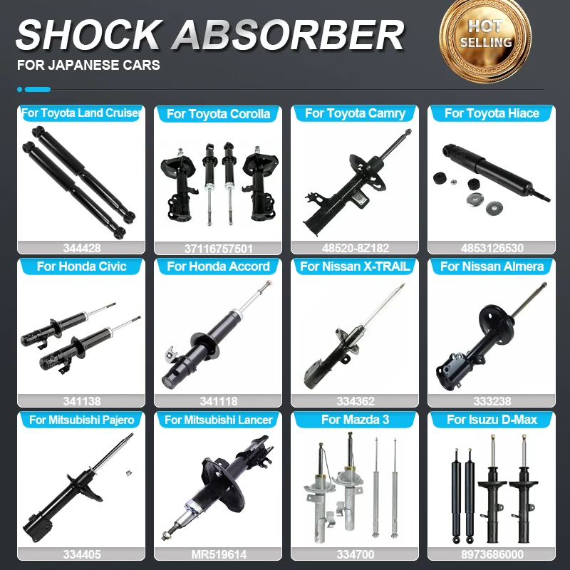 Auto Front Rear Shock Absorber for Toyota Corolla Isuzu D-Max Mitsubishi Pajero Nissan Honda Civic Mazda Japanese Car