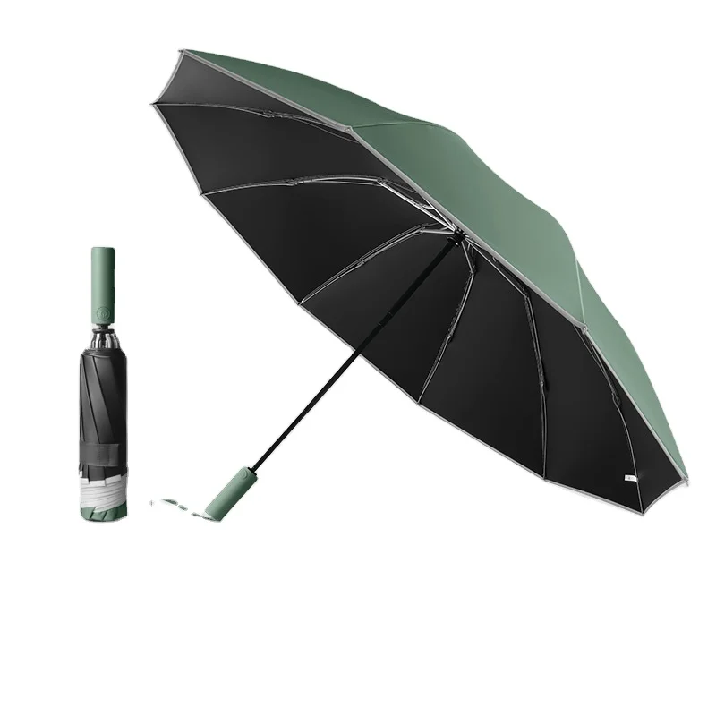High Quality 190T Pongee Uv Proof Black Coating Fiberglass Automatic Opening sun umbrella
