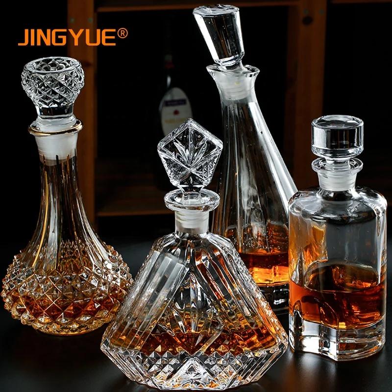 Custom Logo Wholesale Scotch Whiskey Decanter Bottle 25oz In Stock Crystal Glass Liquor Wine Cocktail Whisky Decanter