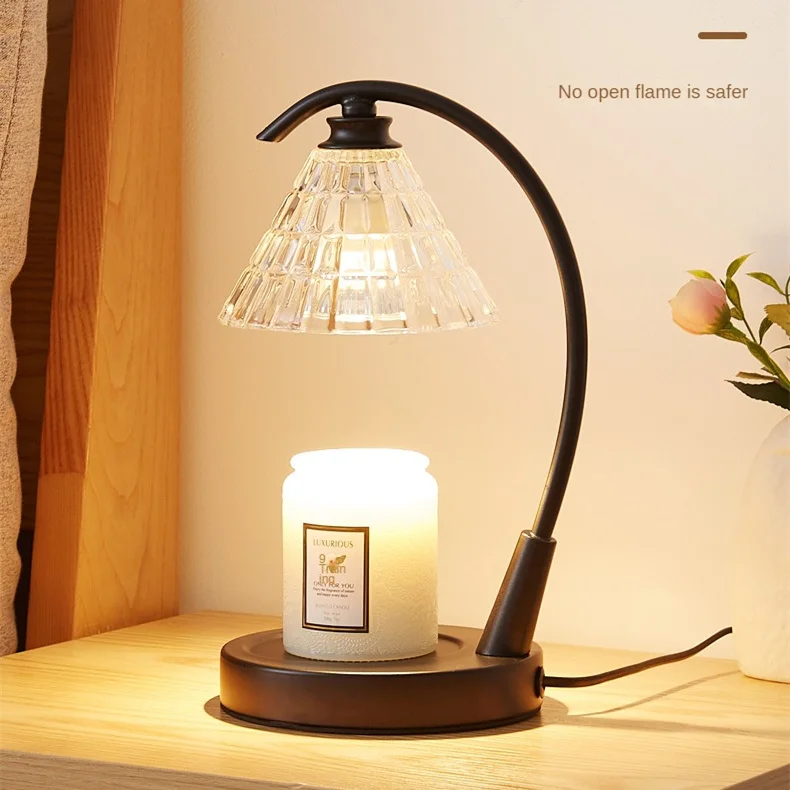 Fire Free Aromatherapy Stove Glass Essential Oil Bedroom Atmosphere Metal Melting Candle Lamp