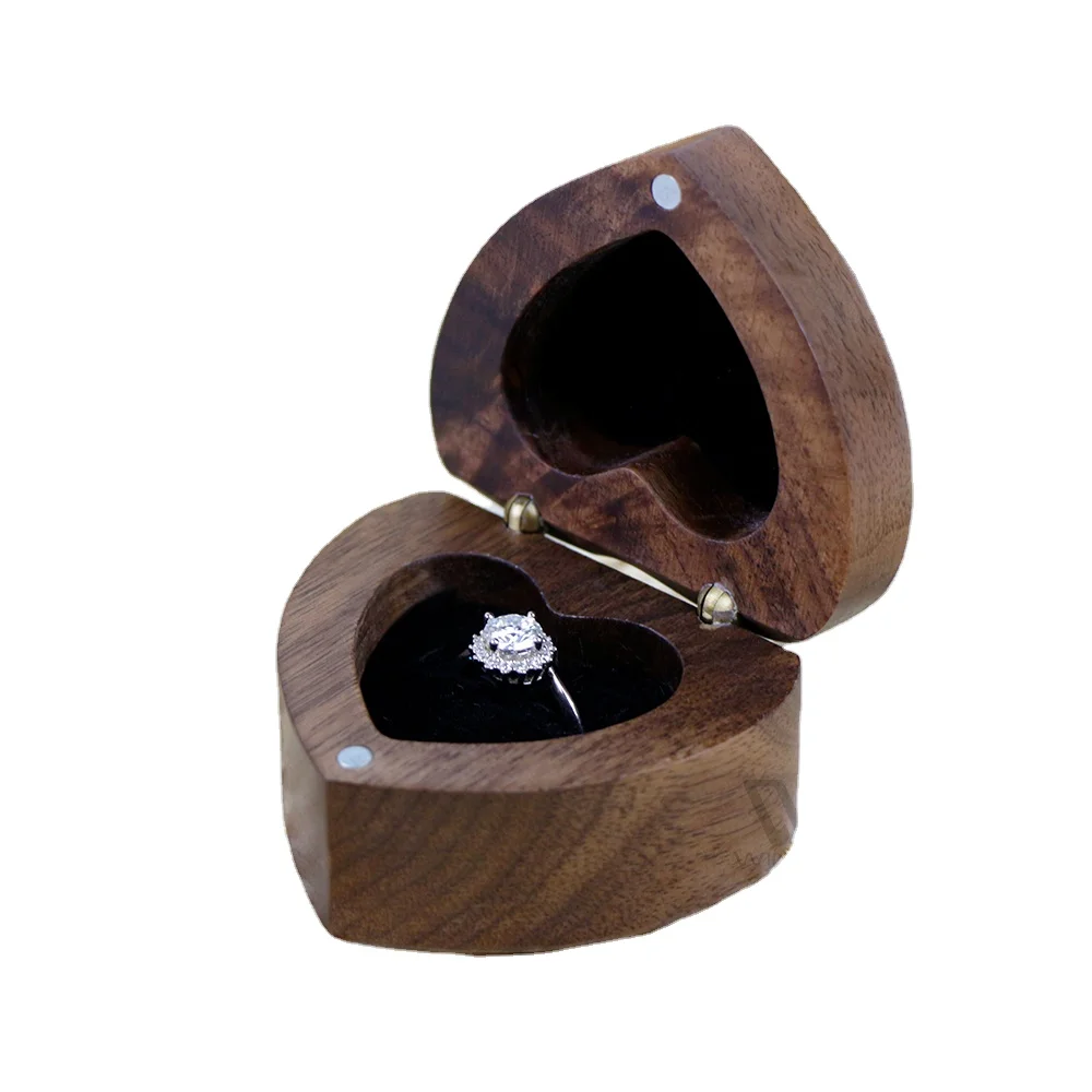 Custom Wedding Ring Box Rectangle High Quality Wooden Jewelry Packaging Box