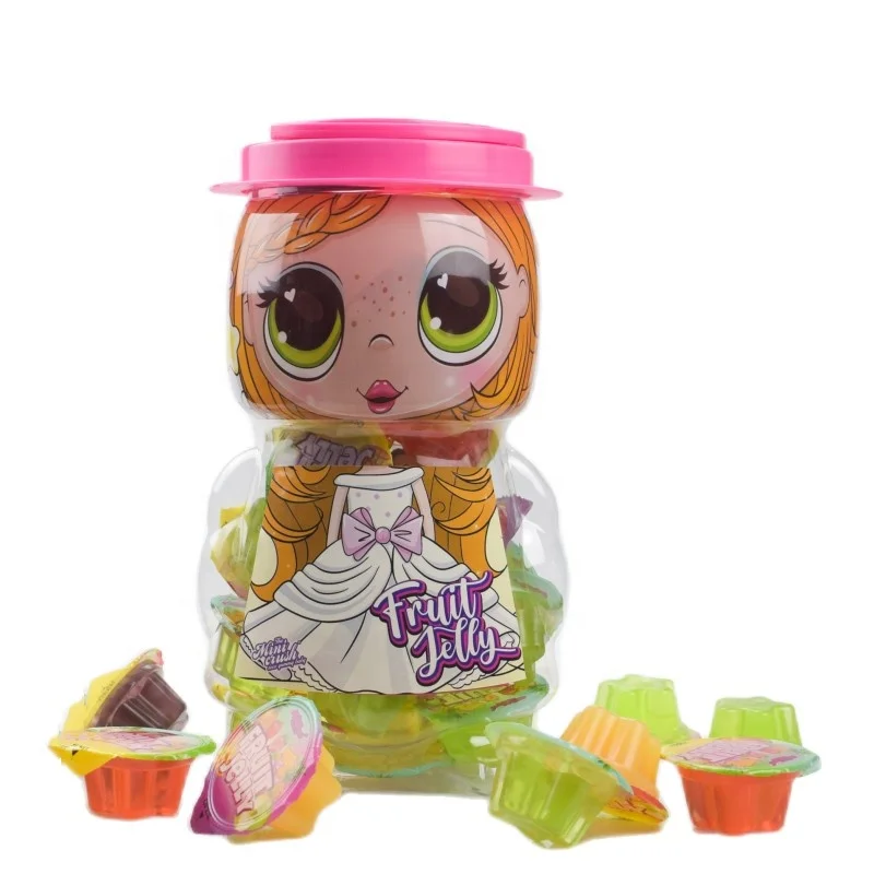 OEM Mini Fruit Jelly  Princess Toy Jar Girl Confectionery Candy