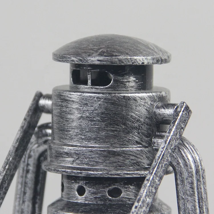 Wholesale Painted Plastic Tiny Old Metallic Oil Outdoor LED Lantern With Flameless Tea Light