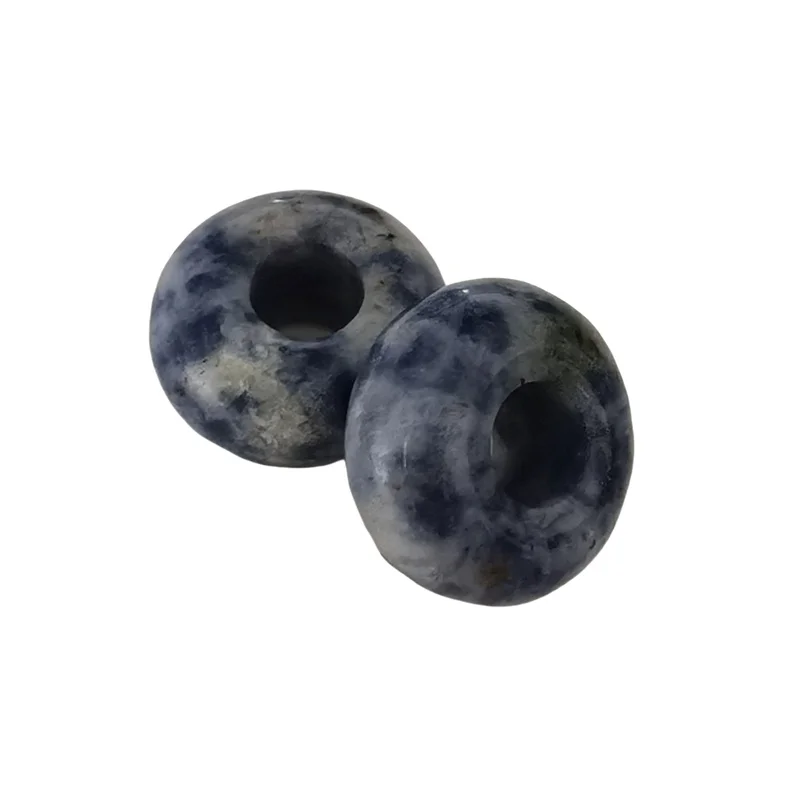 Best China Low Price Natural Large Hole Gemstone Sodalite Beads Smooth Polished Gemstone Abacus Beads