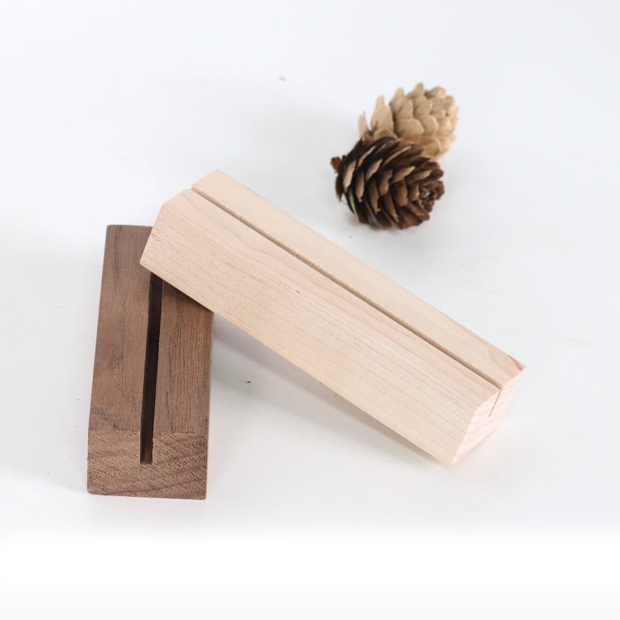 Wood Business Card Holder Walnut Card Holder Wooden Business Card Stand Office Paper Display