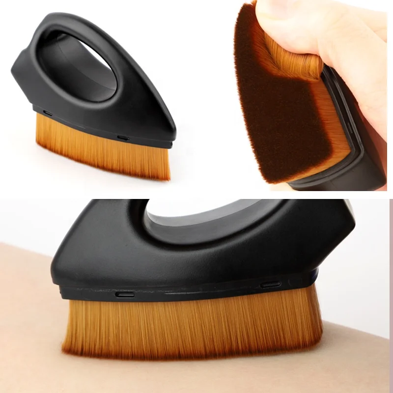 Ready to ship custom your own logo soft synthetic hair Iron shape flat kabuki foundation makeup brush