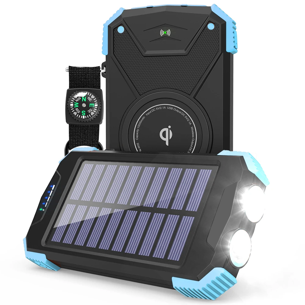 2021 Top-rated Item PN-W05 10,000mAh Solar Power Bank For Backpackers And Customers Phone Solar Charging Charger