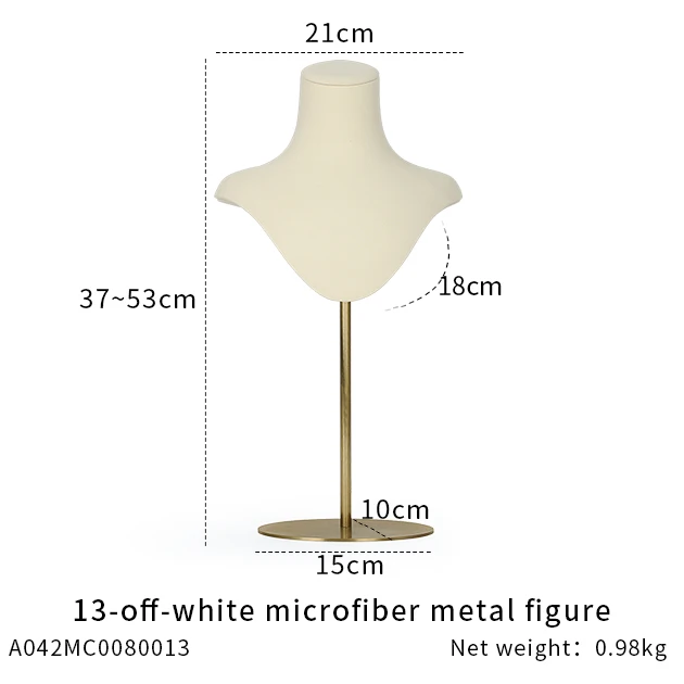 SKQ Jewelry display Prop neck microfiber metal rack display props jewelry display mannequin