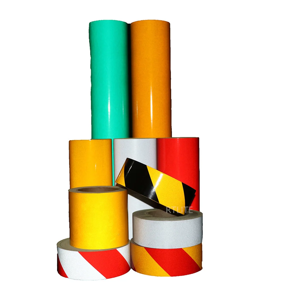 Commercial Grade Self Adhesive Advertisement Grade Glass Bead Reflective Vinyl Sticker Sheeting Rolls