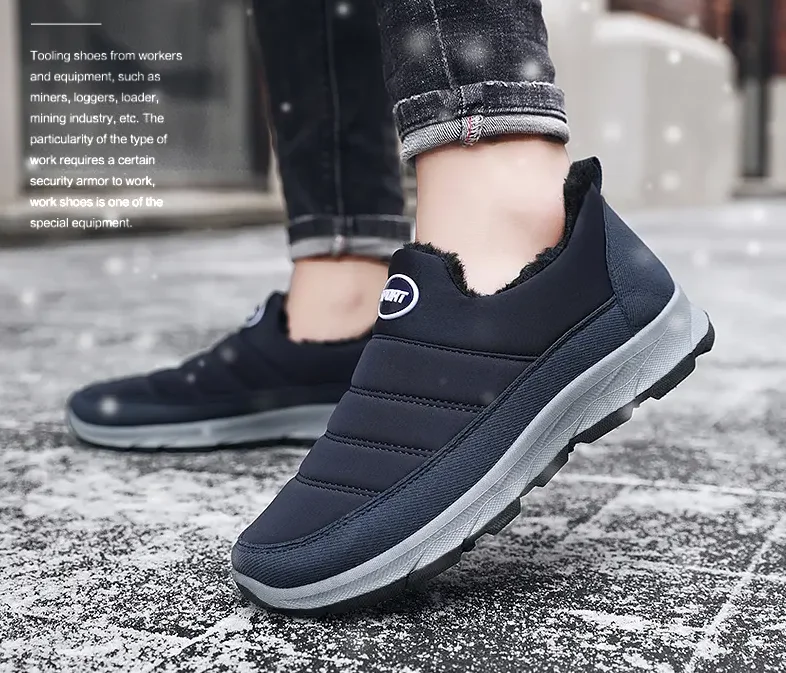 Hot fashion fleece lining anti slip rubber out sole sneakers trainers loafers winter snow warm boots