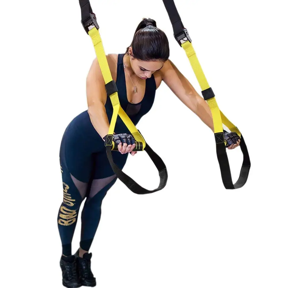 Adjustable gym straps wall mount fitness custom pro design kit resistance exercise training suspension trainer set