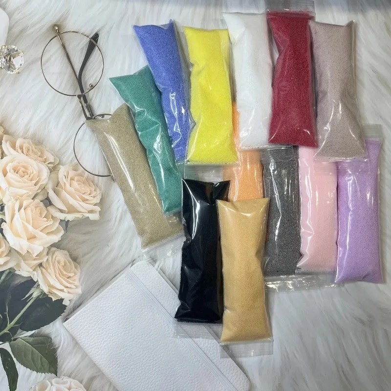 Plant Based Pearled Candle Granulated Powder Sand Wax with Wicks Unscented with Tall Glass Candle Holder Vase for Wedding Event