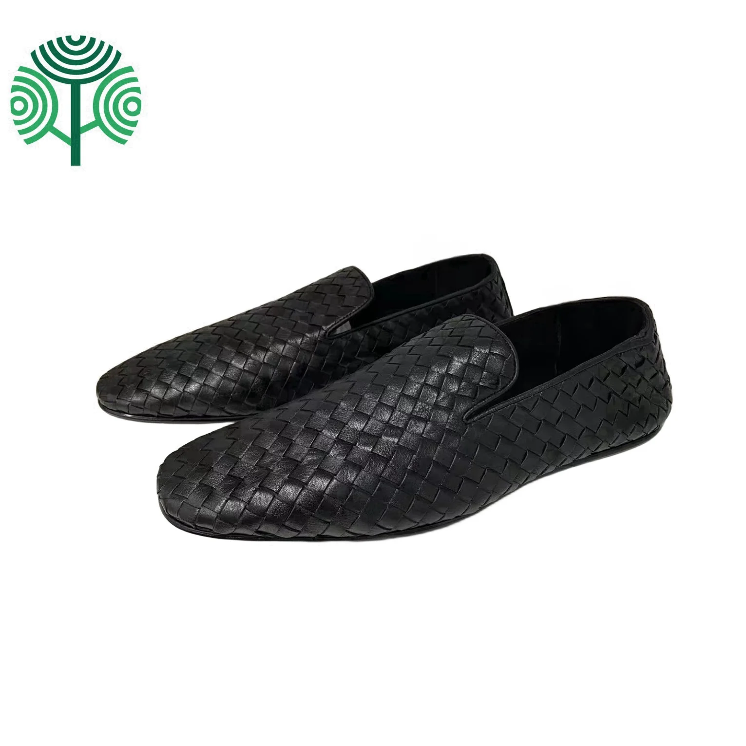 Top Calf leather Men shoes plus size 38-48 Quality Braided Loafer reversible slipper Luxury flat Moccasins customize logo