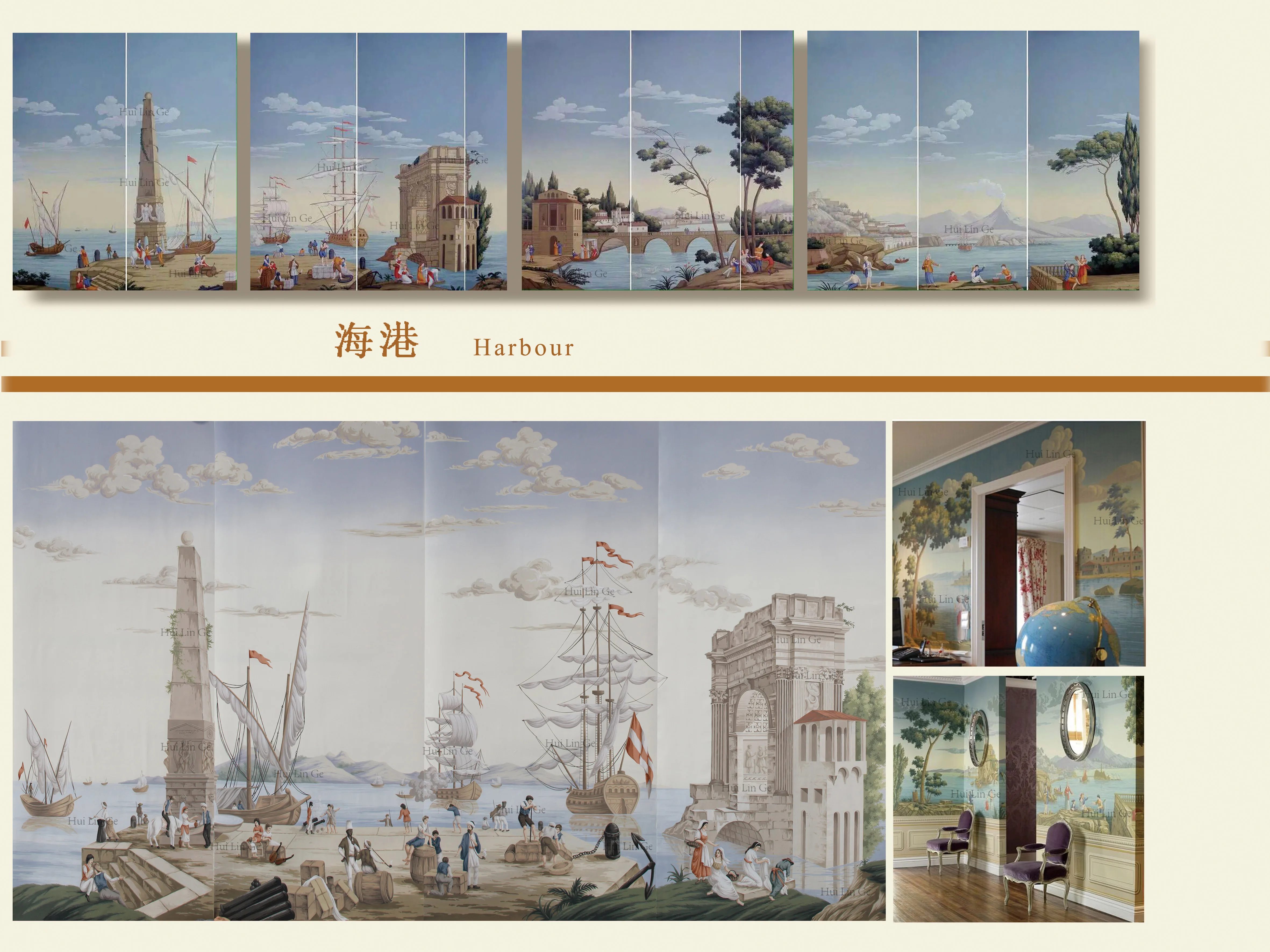 Papiers Peints panoramiques вид Италия ручная роспись Сеник росписи