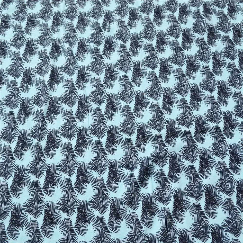 
cotton spandex leaf print knitted fabric 