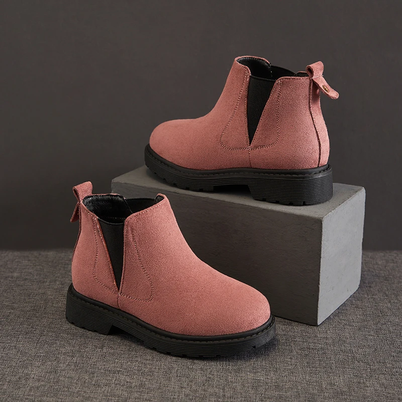 
2019 winter PU leather sleeve simier waterproof pink baby girl kids ankle snow boots 