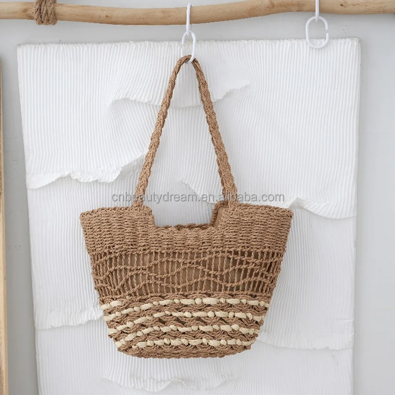 Wholesale Fashion women new design handbag summer fashion personality hand-held beach cotton rope vegetable basket beach bag