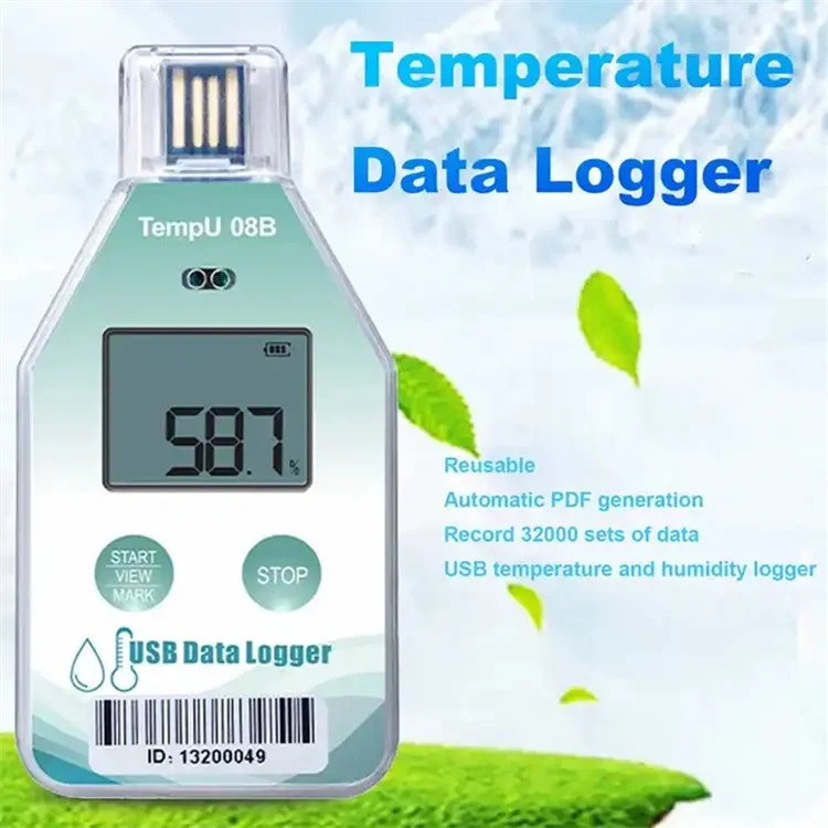 Tempu08B Single use temperature and humidity data recorder cold chain PDF USB data logger
