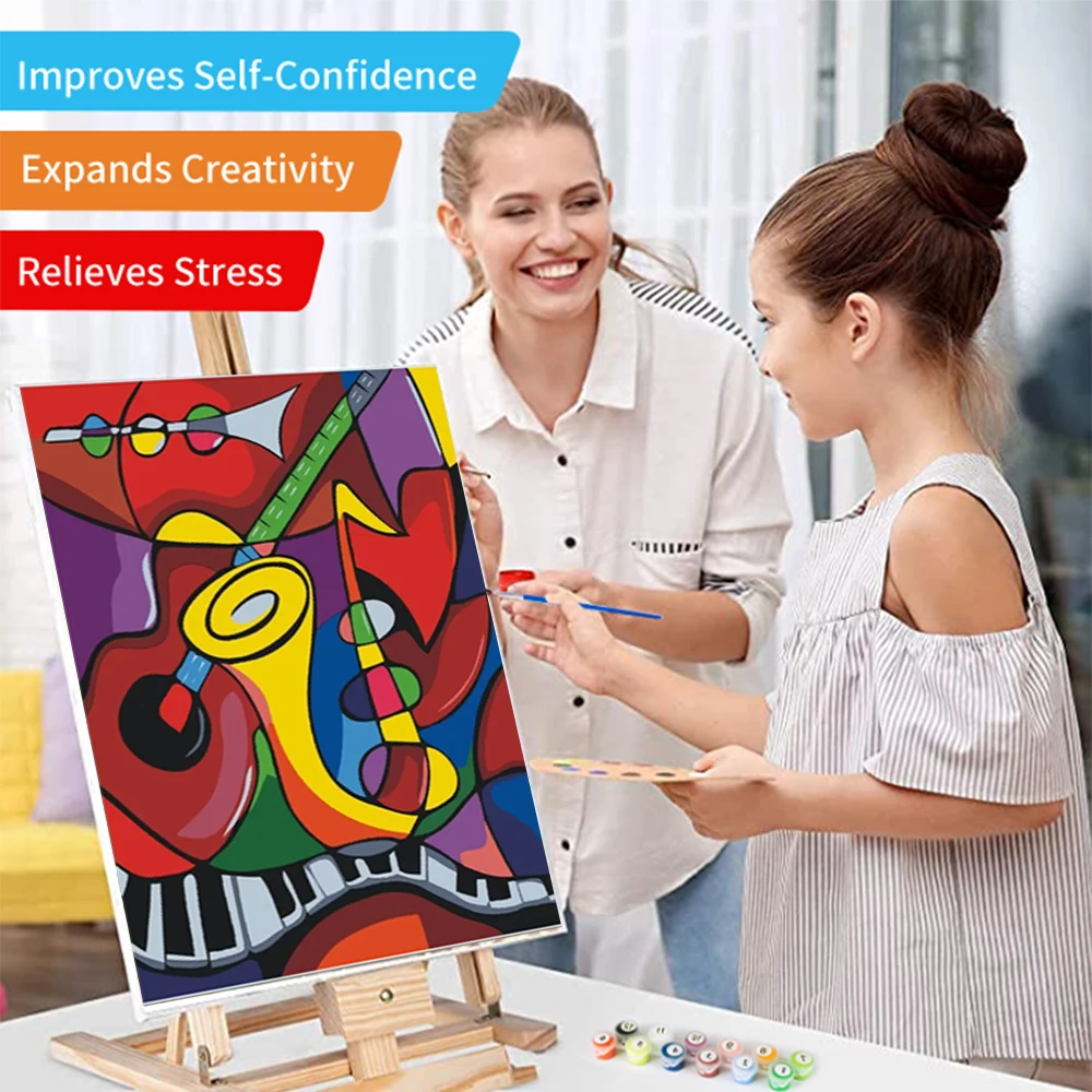 hand gift custom abstract music Picasso pictures diy digital oil painting by number kits
