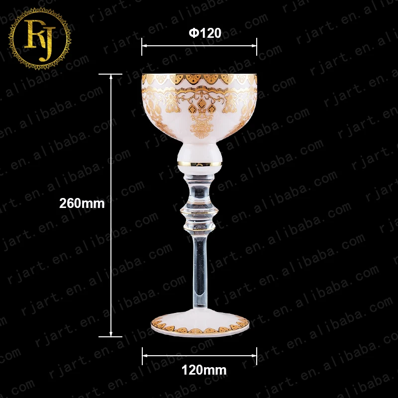 Uzbek Kazakh Glass Gold Pattern Skidki Idishlar Muslim snack ceramic plate fruit Chinni Posuda fruit bowl glass footed