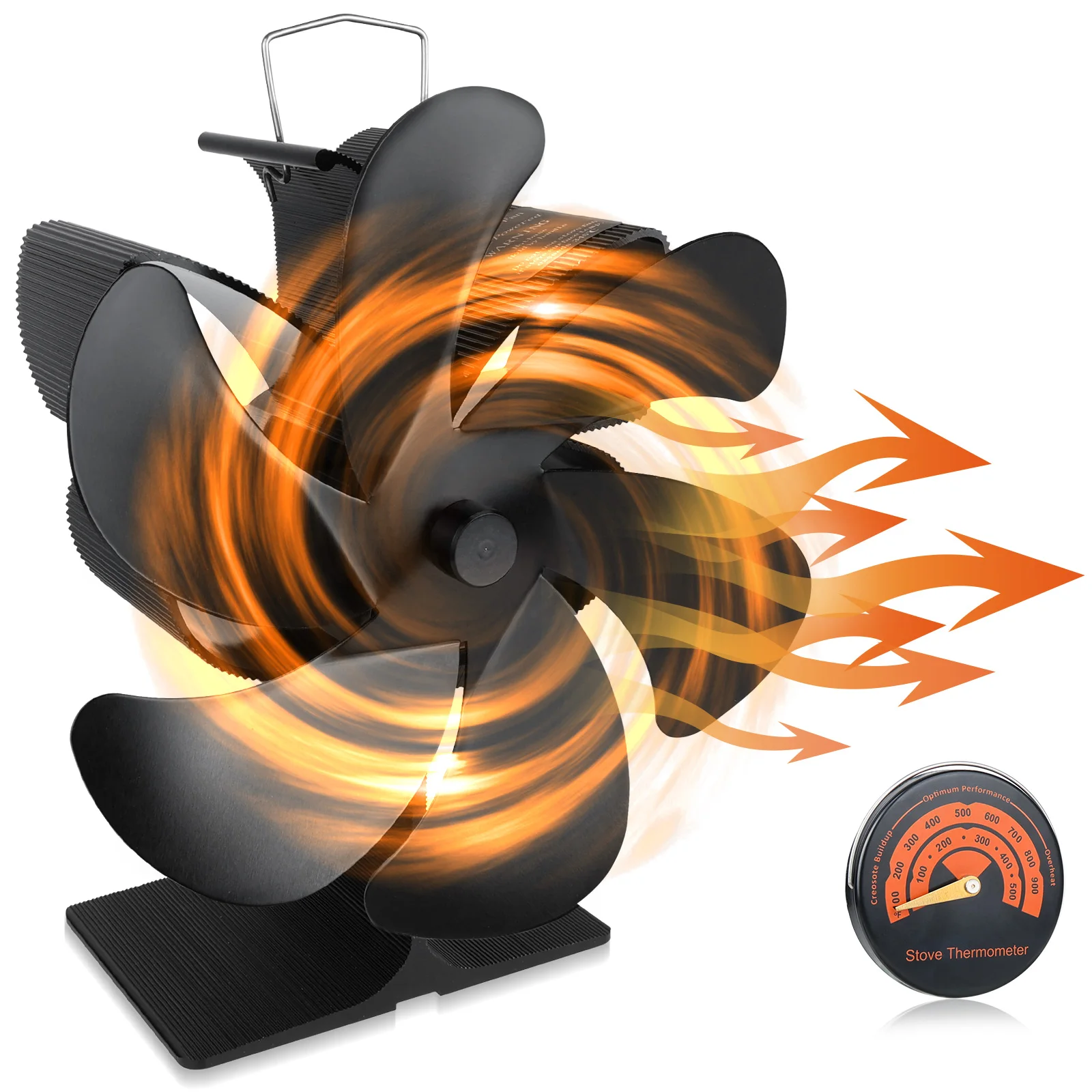 Алюминиевый каминный вентилятор с 6 лезвиями для дома и гостиной на складе в