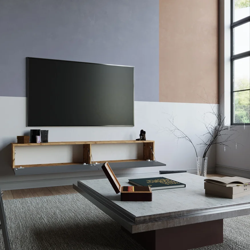 Modern furniture mdf modern wall tv rack cabinet design  tv stand wall mount tv wall unit
